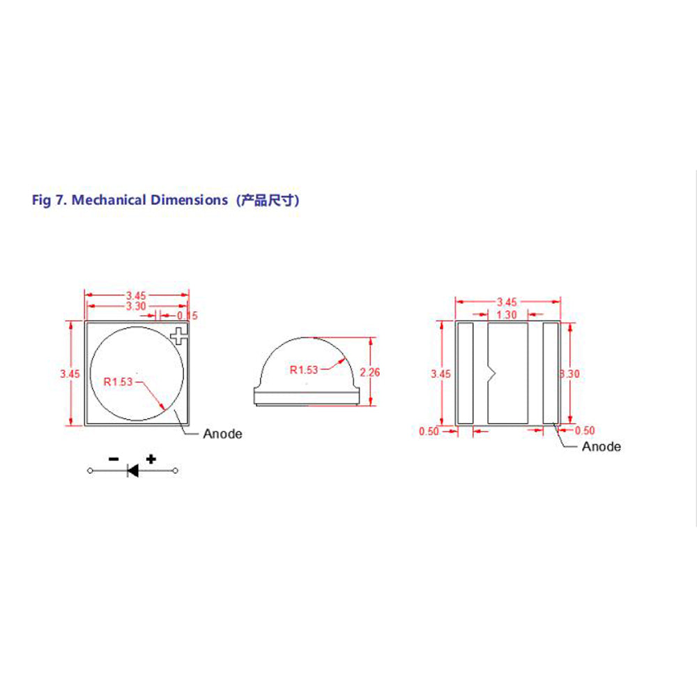 3535 LED 120deg 1050nm 1200nm 1250nm 1300nm 1350nm 1400nm 1500nm 1550nm IR LED