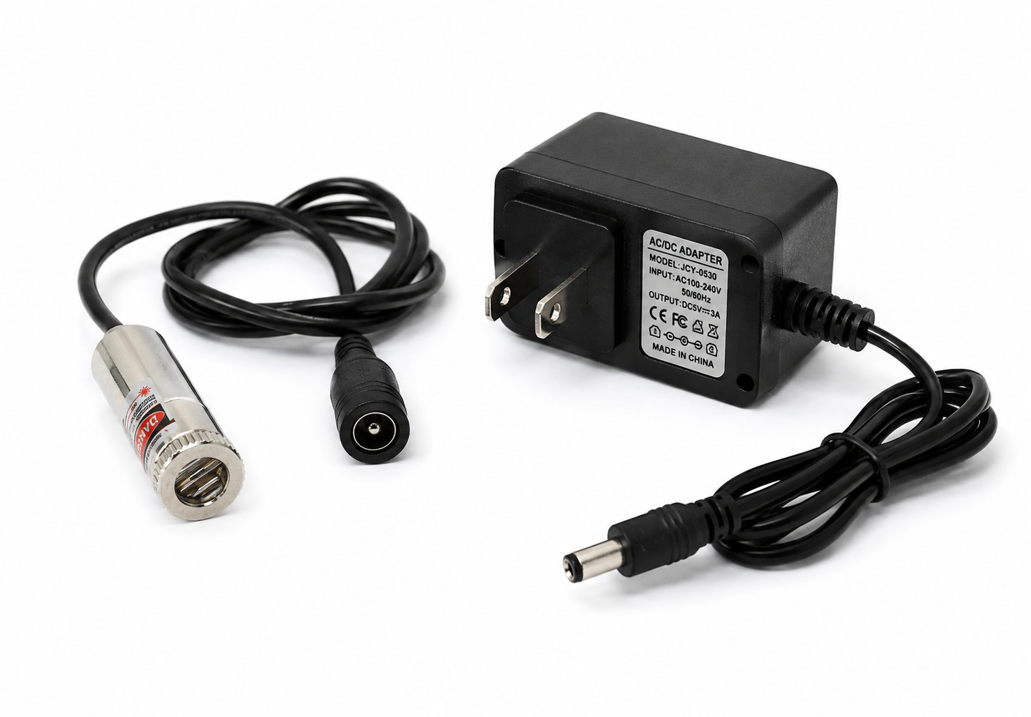 980nm 30mW Focusable Infrared IR Laser Module Dot Line Cross 3-5V DC with US EU UK AU Adapter – 12x35mm / 12x45mm