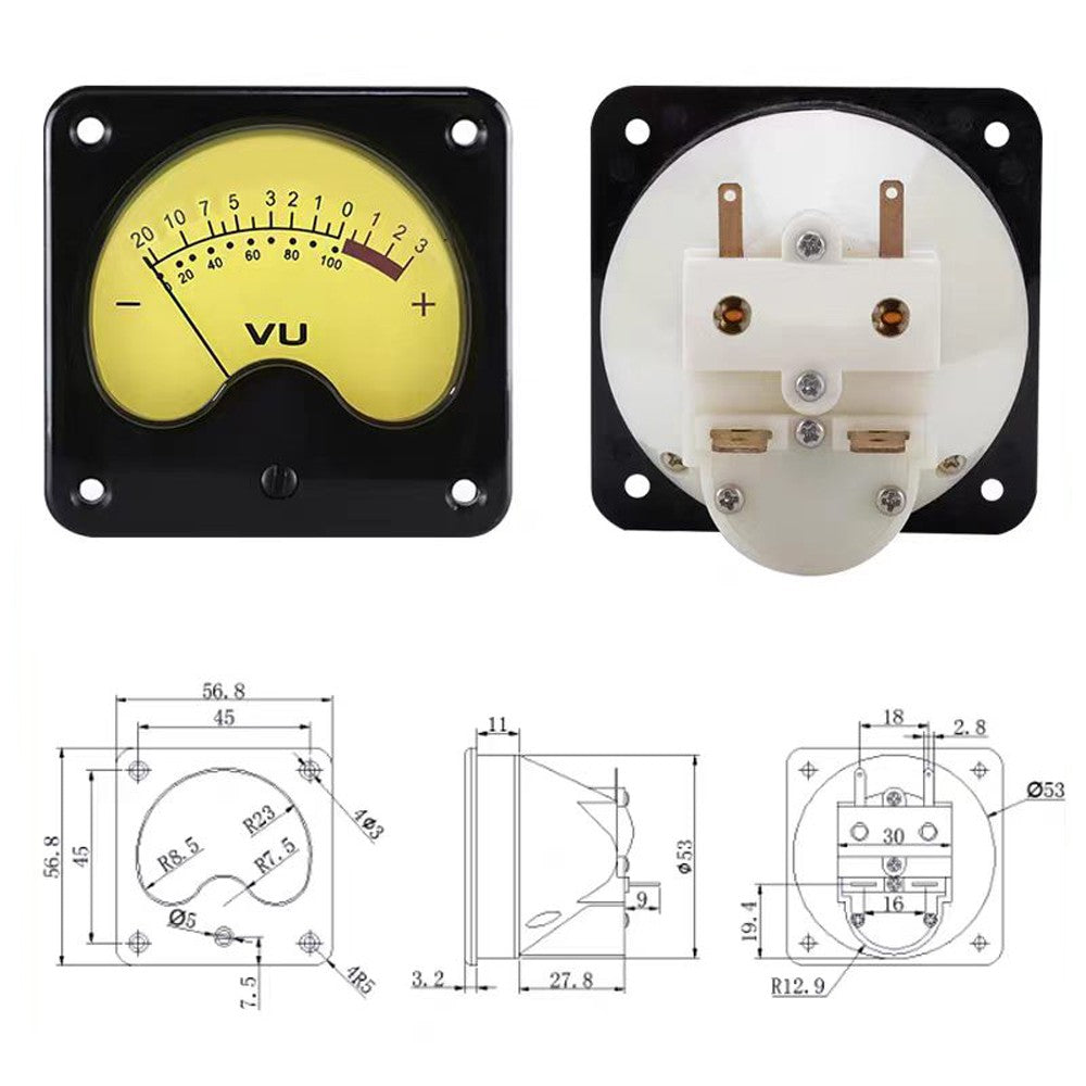 Pointer Type VU Meter With Backlight Ammeter 200uA/1.5KΩ Level Meter Audio Meter