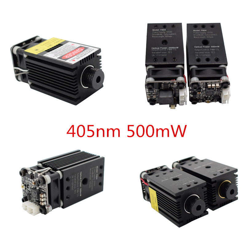 405nm 500mW Laser Module with Heatsink TTL/PMW for DIY 3D Printer Laser Medicine
