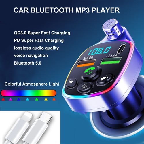 Car Bluetooth Receiver, Lossless MP3 Player, Car Music USB Converter, Super Fast Charger