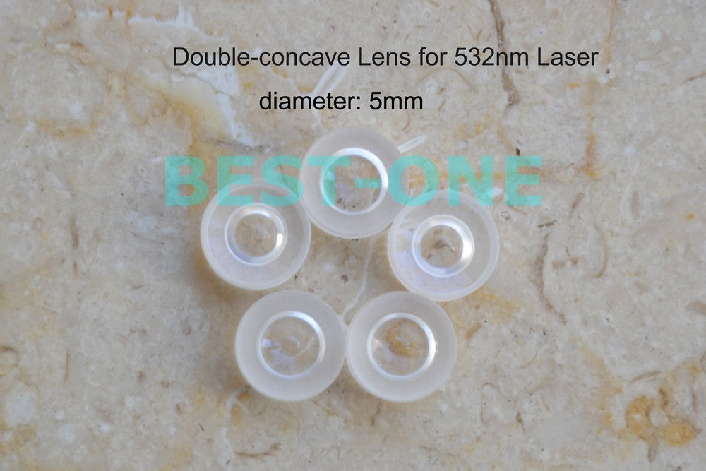 5pcs/lot Double Concave Glass Lens 5mm Diameter 532nm Beam Expander w/39mm FL