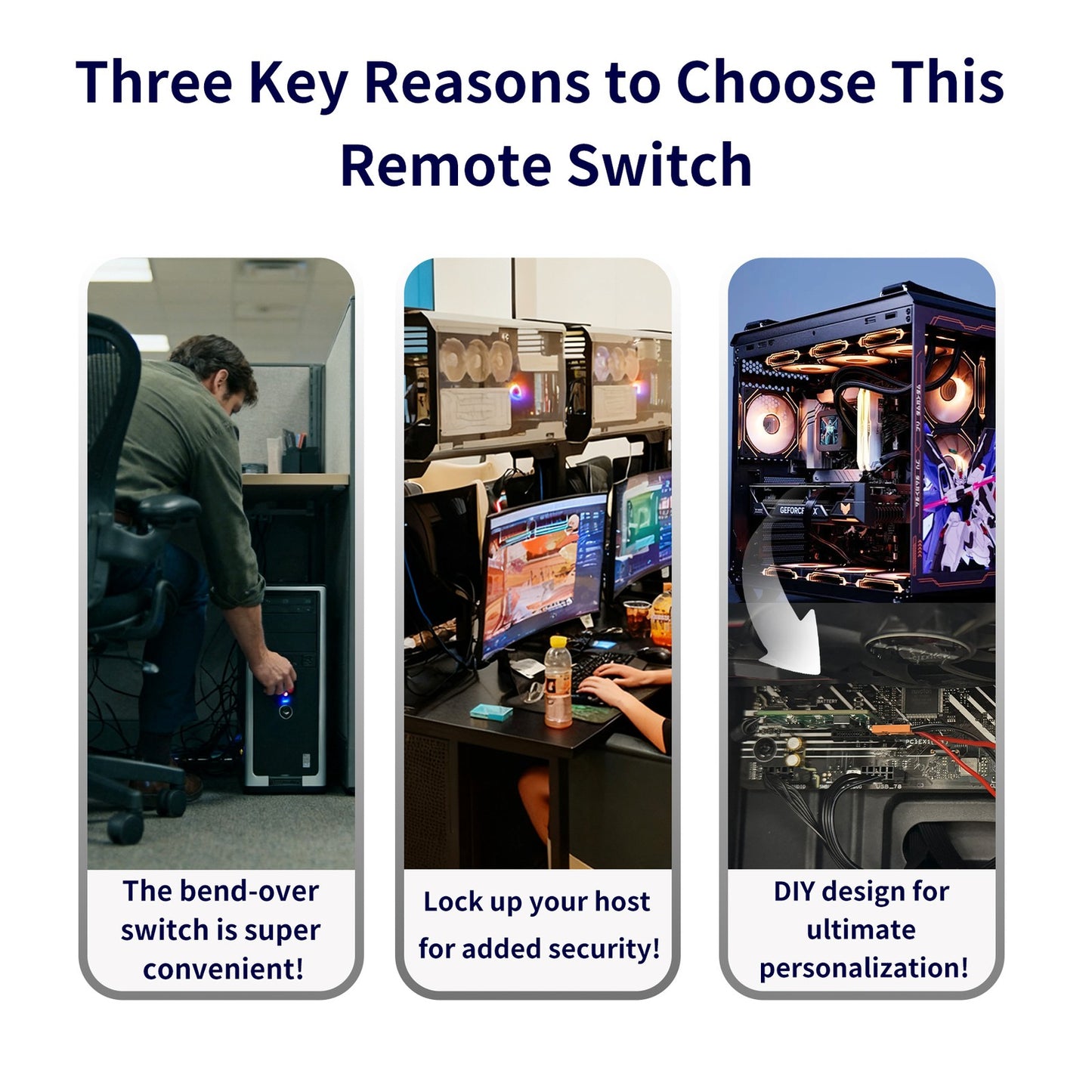 Remote Desktop PC Power on/off Wireless Controller+Mini Square Remote Control