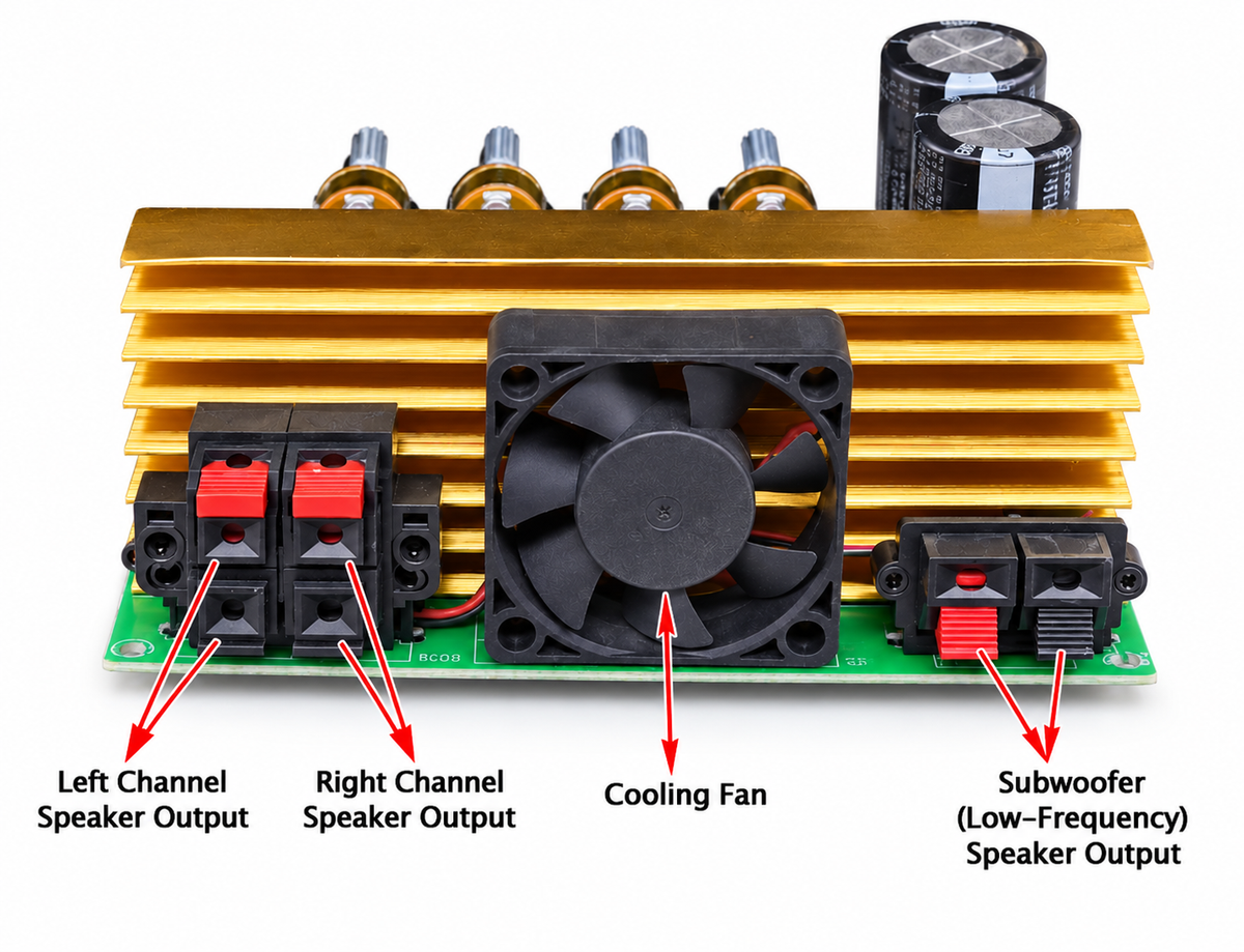 300W 2.1 Channel Subwoofer Power Amplifier Board – 2×100W + 120W DIY Audio Amp
