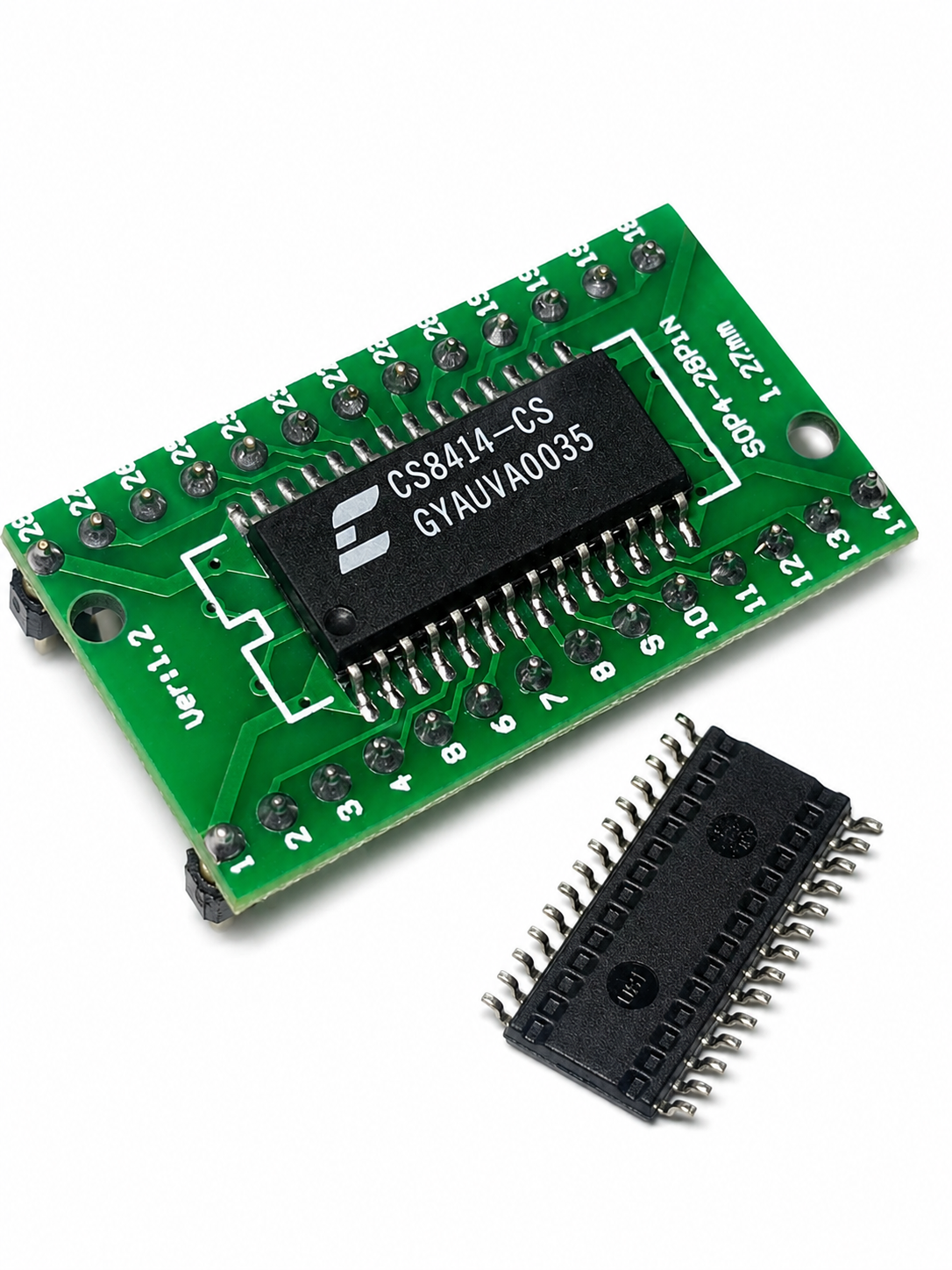 CS8414-CS SOP-28 to DIP-28 Adapter Module | CS8412-CS Replacement | 96kHz Tested Digital Audio Receiver