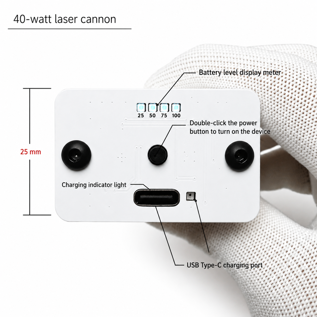 40W-PLUS Handheld 40W Laser Igniter – Rechargeable Type-C