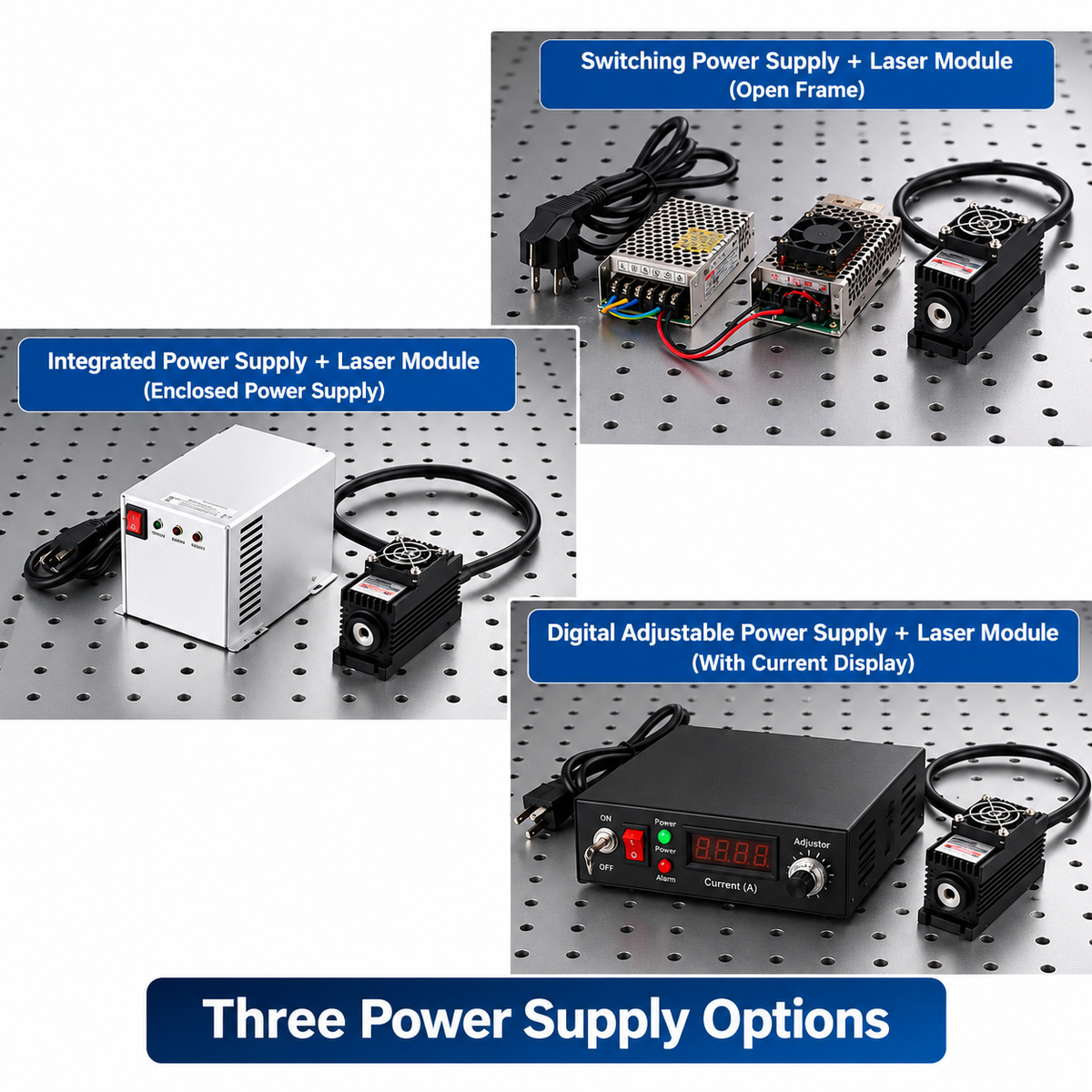 100mW 532nm Grünes Laserpunktmodul + TTL/Analog 0-30KHZ + TEC-Kühlung + 85-265V