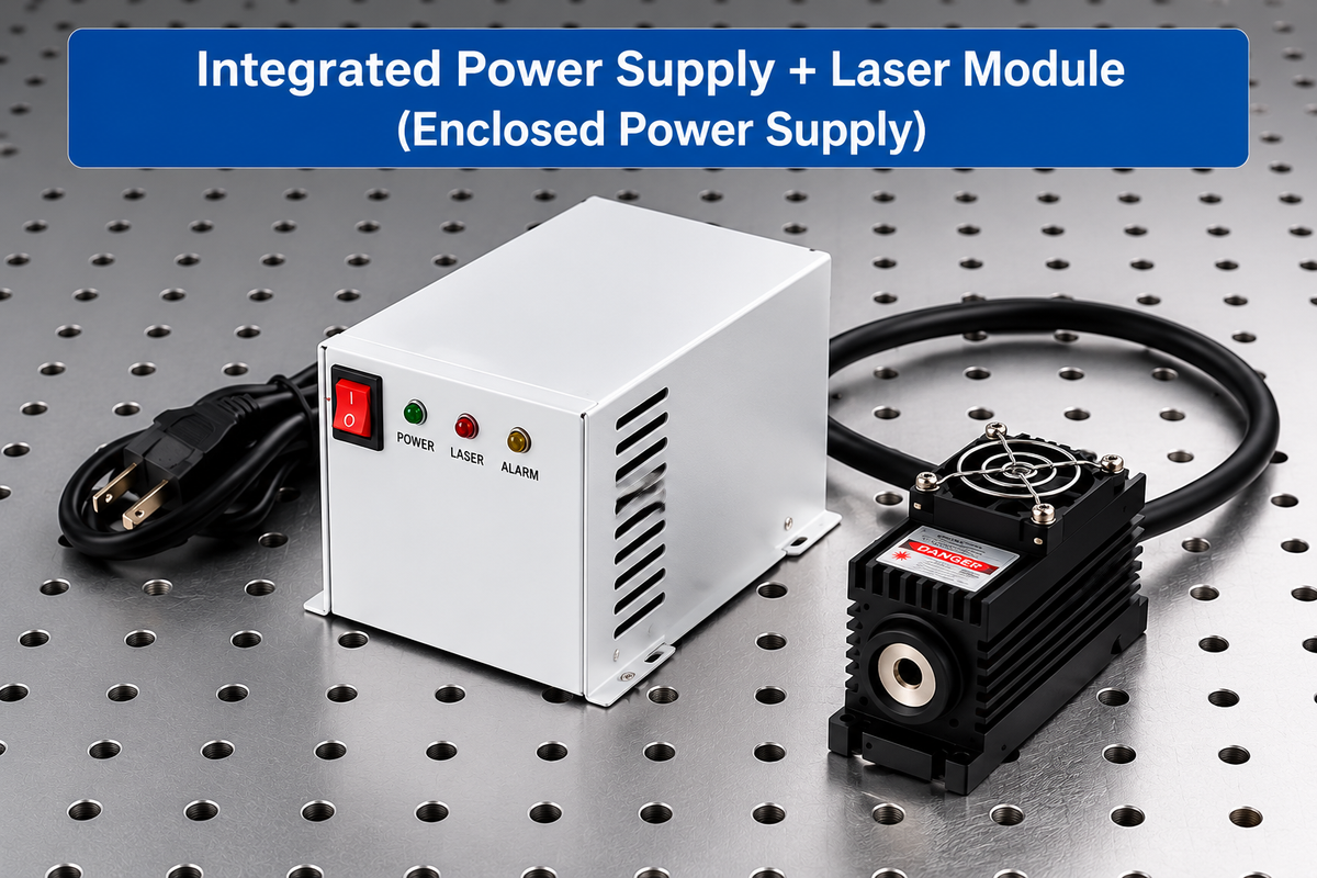 100mW 532nm Grünes Laserpunktmodul + TTL/Analog 0-30KHZ + TEC-Kühlung + 85-265V
