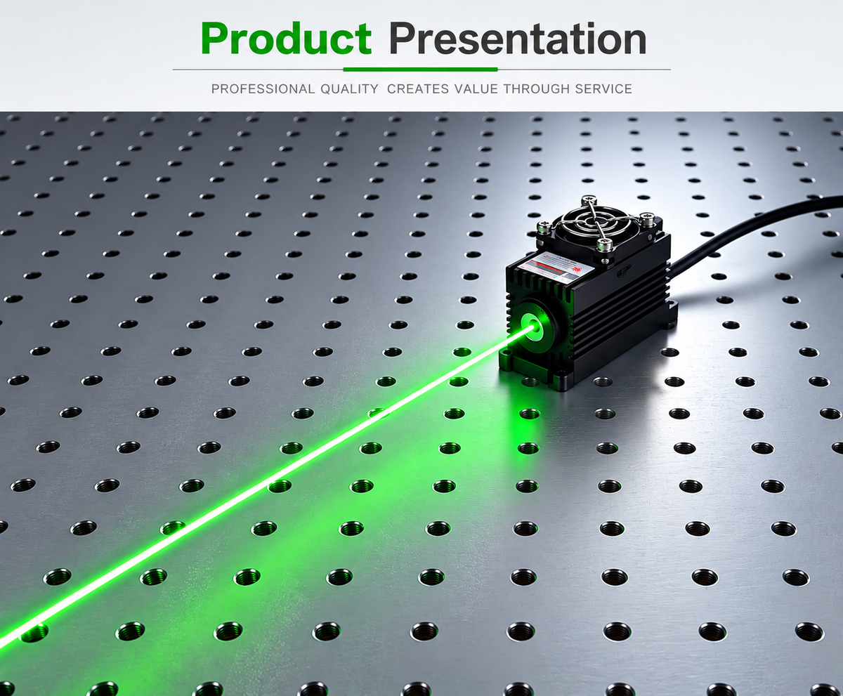 100mW 532nm Grünes Laserpunktmodul + TTL/Analog 0-30KHZ + TEC-Kühlung + 85-265V