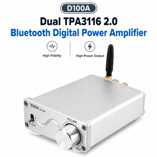D100A Dual TPA3116 Bluetooth 5.0 Class D Stereo Amplifier 2×100W