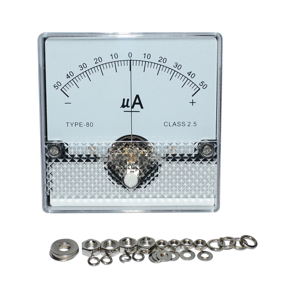 100pcs/Lot SD-80 Panel Meter DC 50uA Class 2.5 80x80mm
