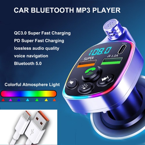 Car Bluetooth Receiver, Lossless MP3 Player, Car Music USB Converter, Super Fast Charger