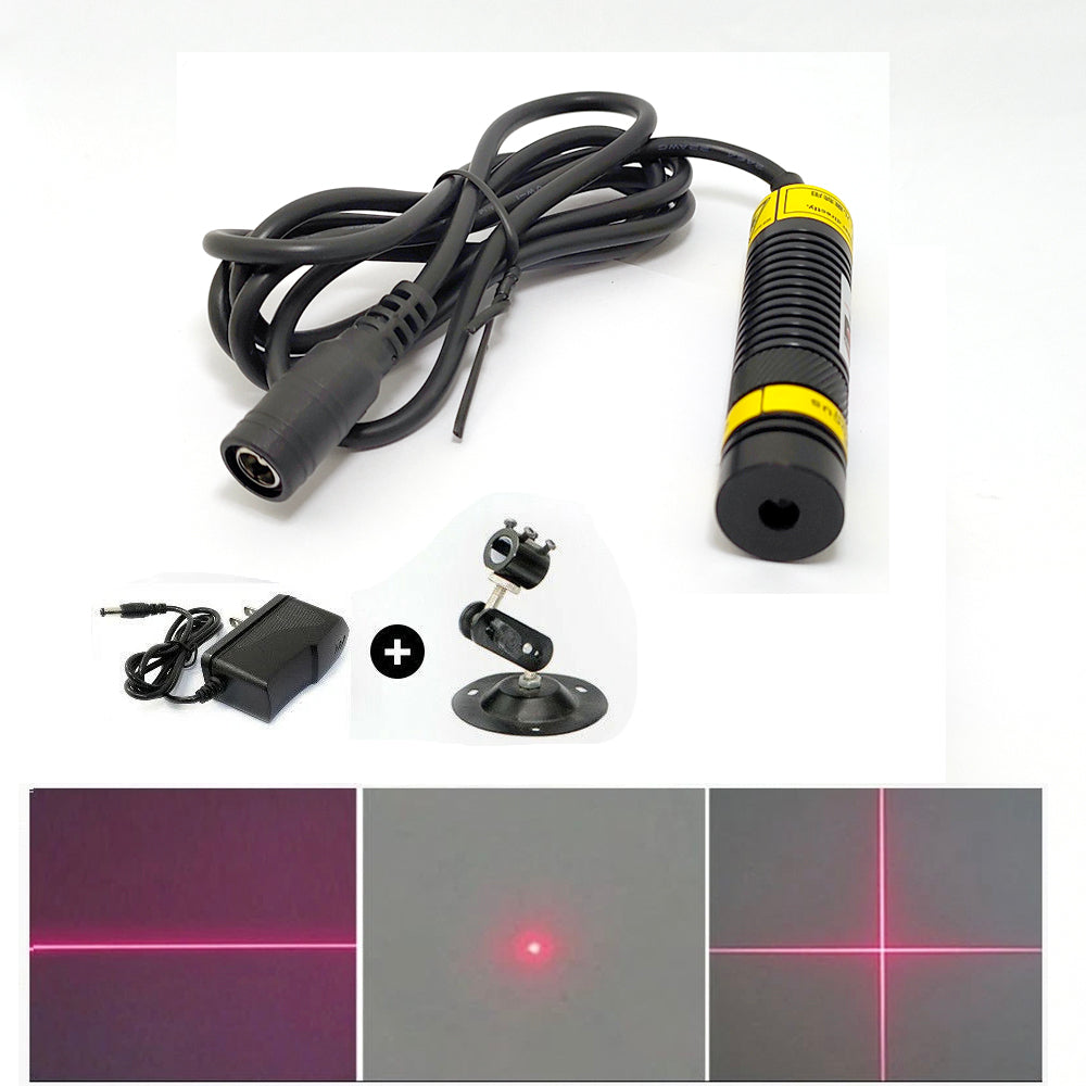 Red 648nm 650nm 10mW Laser Dot Line Cross Diode Module with Adapter & Holder
