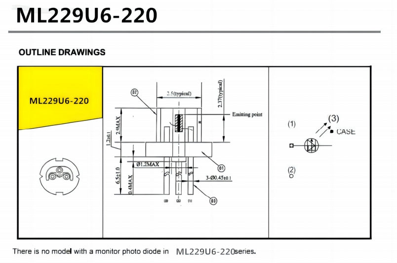 650nm 660nm 200mw/350mw Push CW Red Laser Diode LD ML229U6-220 TO38 3.8mm