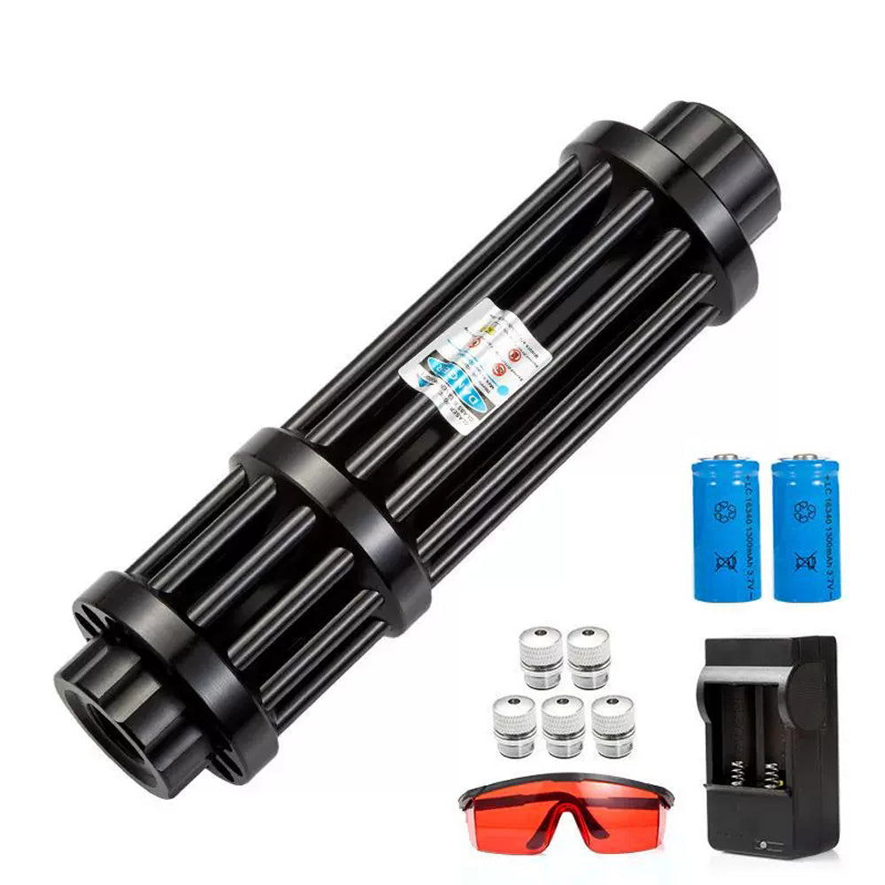 1W 450nm Blue Laser Pointer, Adjustable Focus Laser Torch, Portable Outdoor Laser Sight