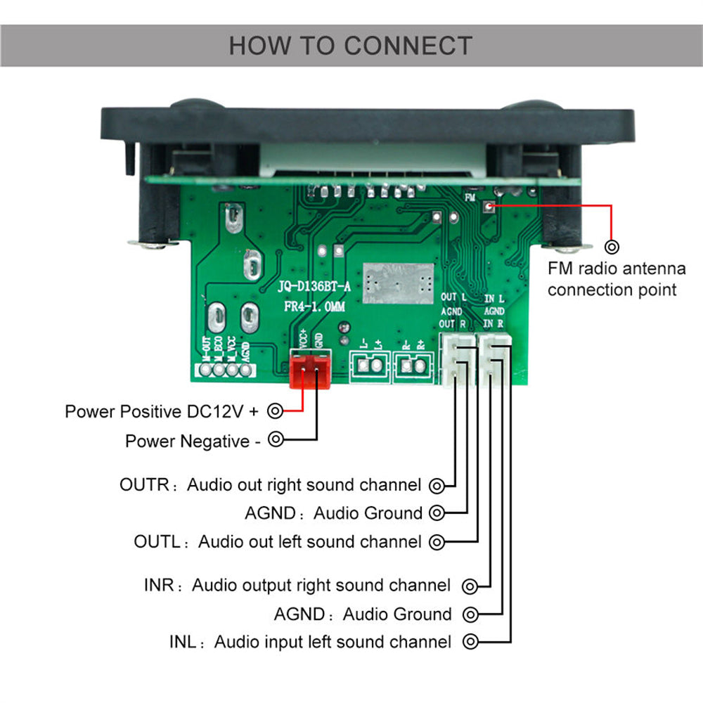 D136BT Bluetooth MP3 Player Speaker MP3 Module Decoder Board With Microphone