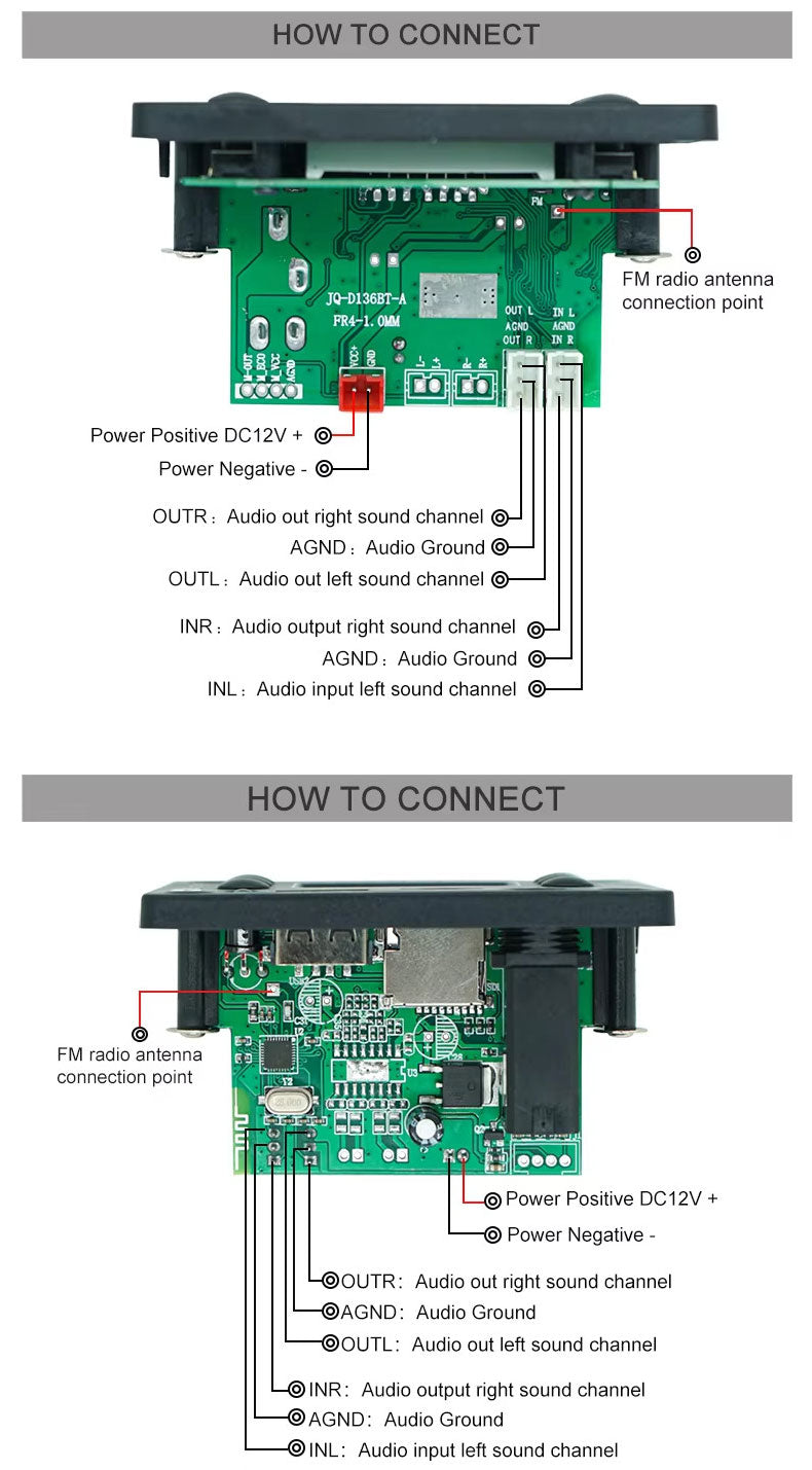 D136BT Bluetooth MP3 Player Speaker MP3 Module Decoder Board With Microphone