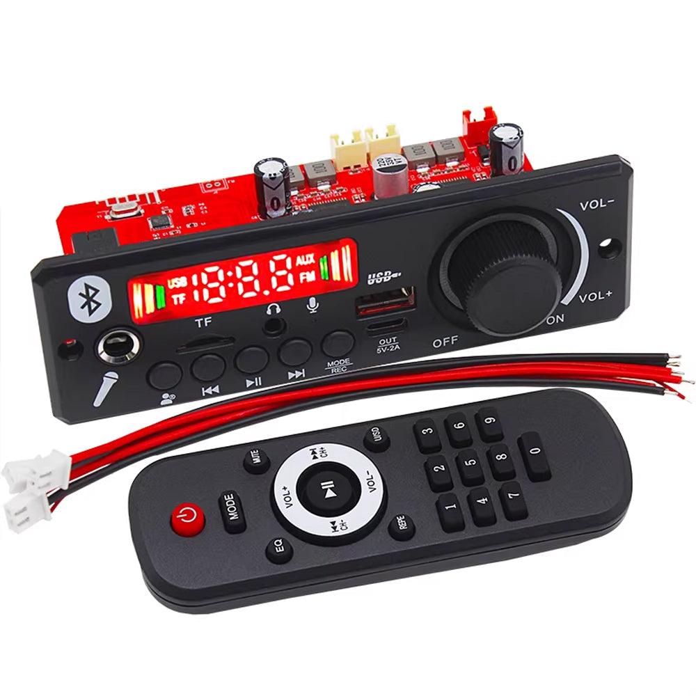 2x80W 12V Dual Channel Bluetooth Digital Amp Board w/ Hands-Free Mute Function