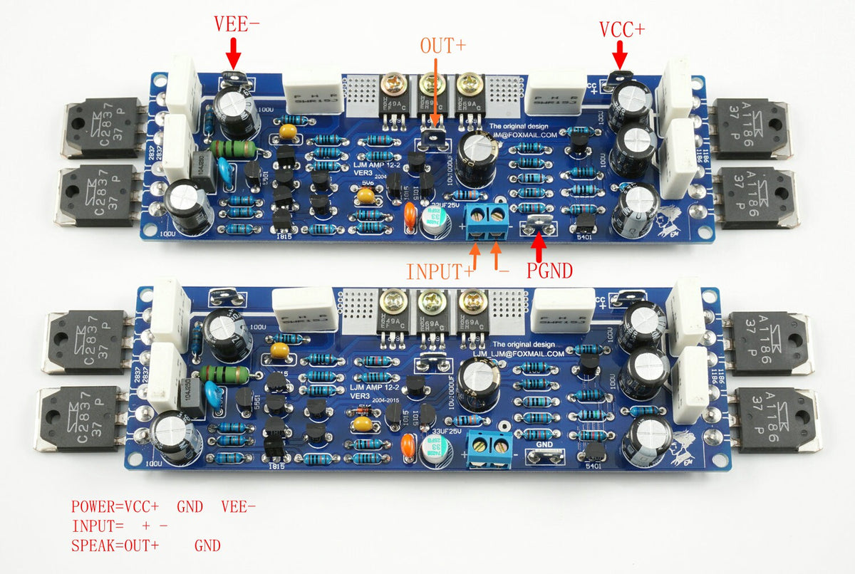 Dual-Channel L12-2 Power Amplifier Board 120W +-55V without Heatsink VER4.2