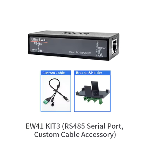 Elfin-EW40 EW41 EW42 Serial Server | RS232/RS485/TTL to Wi-Fi & BLE DTU with Internal Antenna