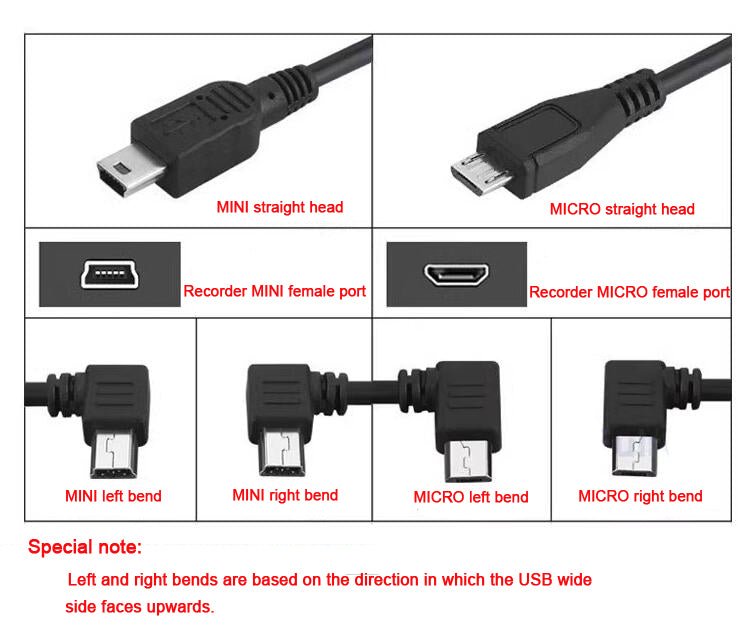 12V to 5V Driving Recorder Power Supply Step-down Cable USB Charging Converter