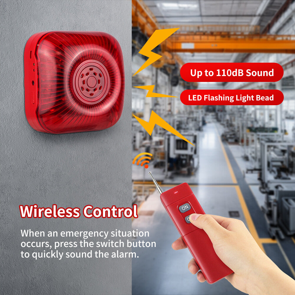 Wireless RF Fire Alarm Panel Wireless Audible and Visual Alarm Security System