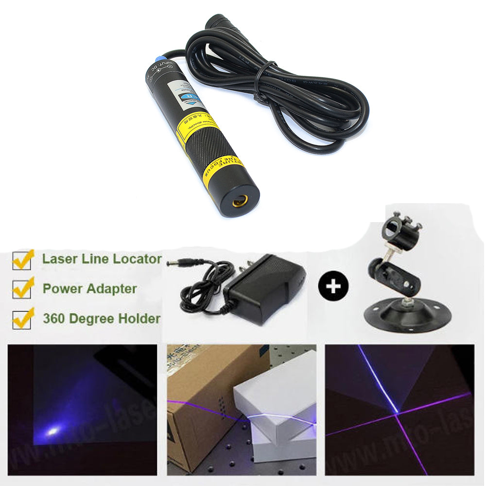 Violet/Purple 405nm 200mW Laser Line Module 16x88mm w/Adapter US DIY New