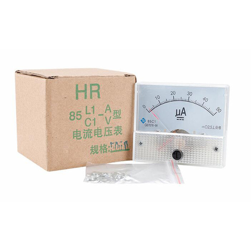 DC Pointer Ammeter 50uA-20A DC Meter 85C1 Measuring Instrument