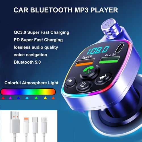 Car Bluetooth Receiver, Lossless MP3 Player, Car Music USB Converter, Super Fast Charger