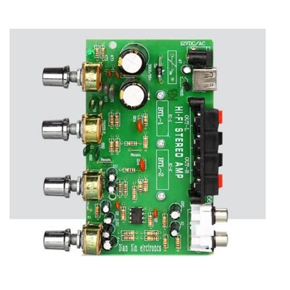 DC12V 25W+25W 2.0 USB Charging Car Computer DIY Power Amplifier Board