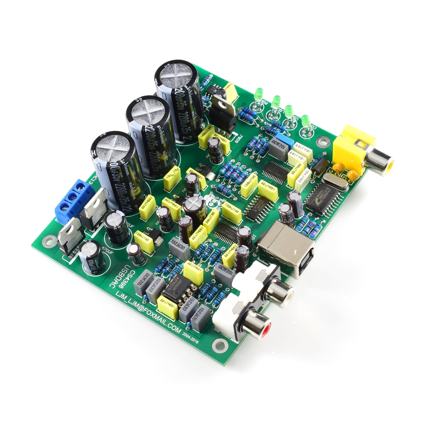 Amplifier Board CS8416+CS4398 For DAC Board ( USB+Coaxial DAC 192K/24BIT Board )