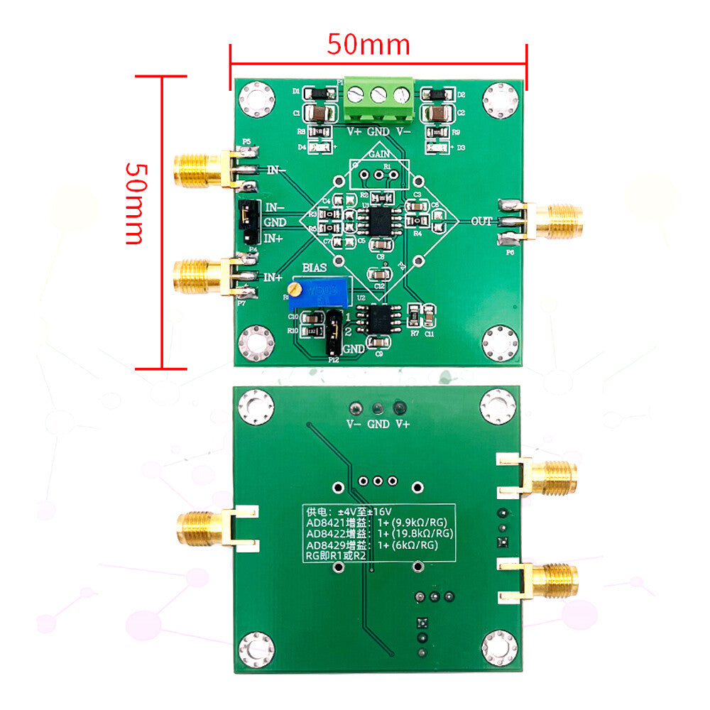 AD8421 AD8429 Small Signal Millivolt Voltage Instrument Amplification Module