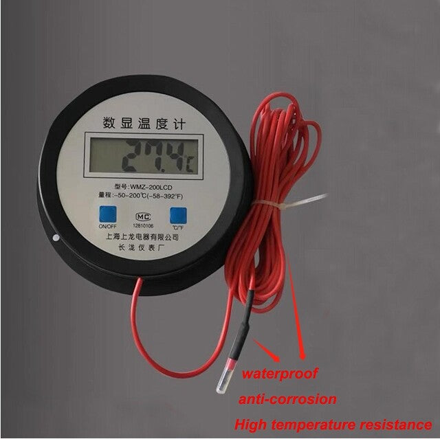 Digital Thermometer With Probe Water Temperature Meter Corrosion Resistant