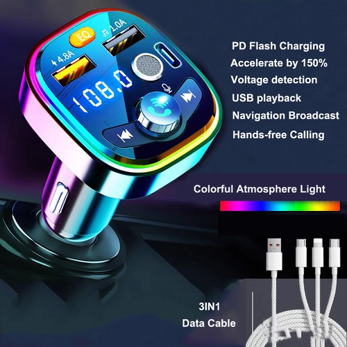 MP3 Car Bluetooth FM Audio Receiver Hands-Free Bluetooth 5.0 USB Car kit Charger