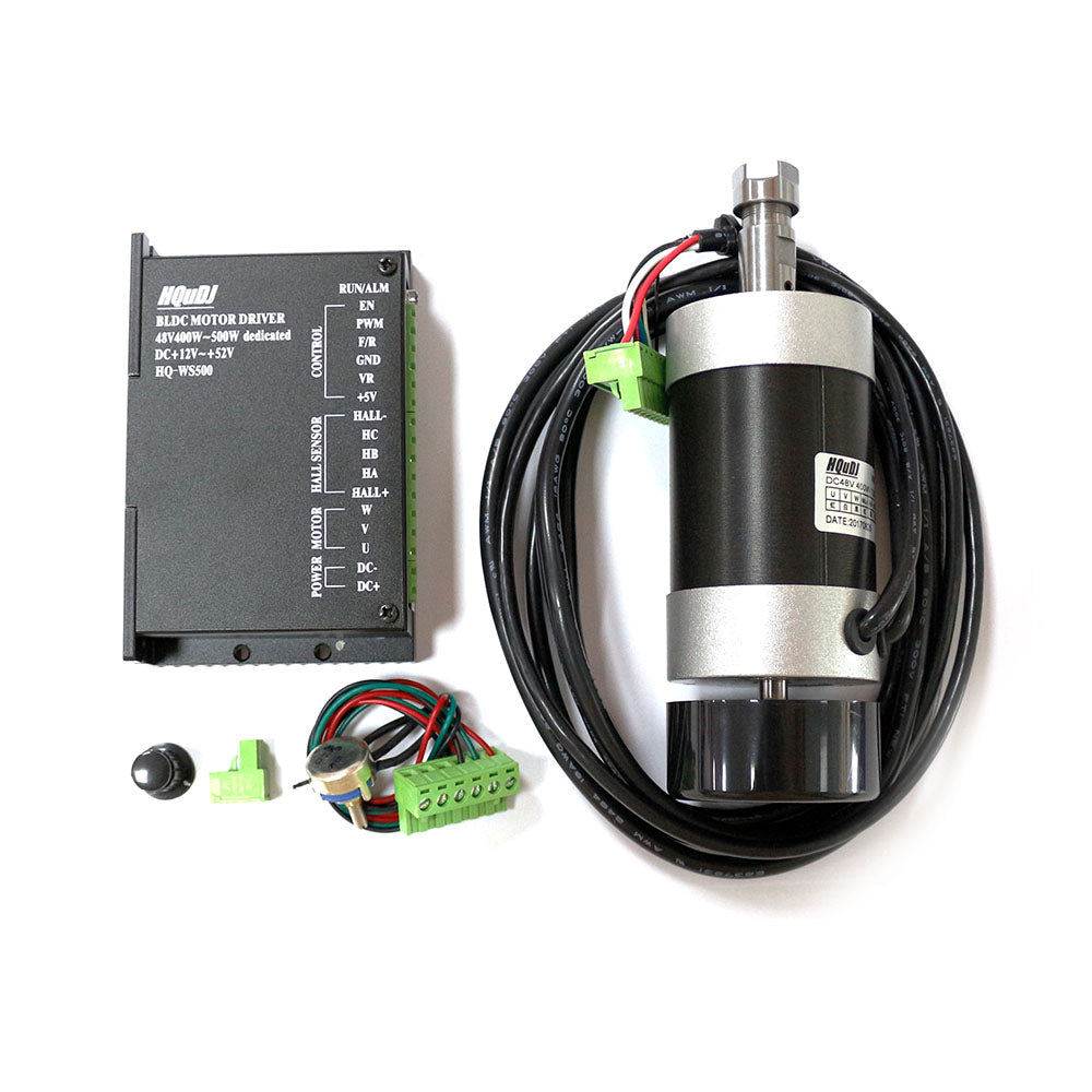 ER11 ER16 48V Brushless Spindle 400W 1200RPM WS5760-48 Closed Loop Drive WS500X