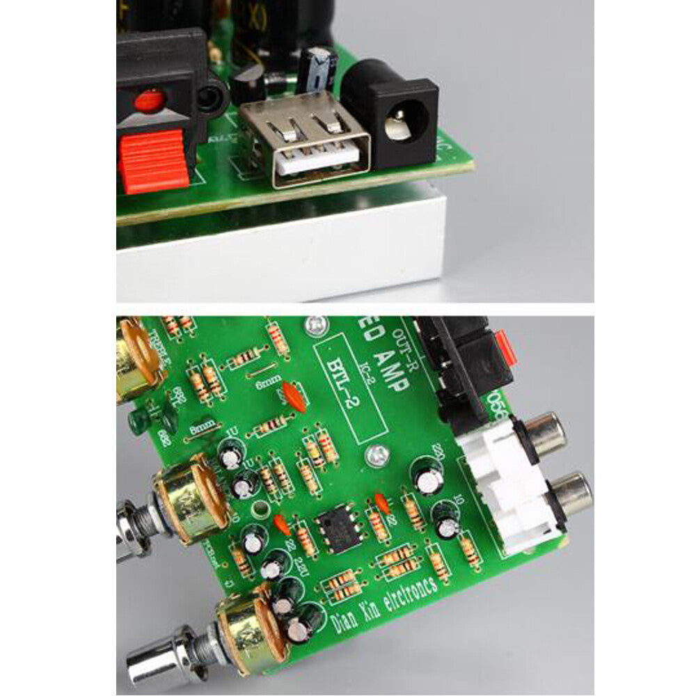 DC12V 25W+25W 2.0 USB Charging Car Computer DIY Power Amplifier Board