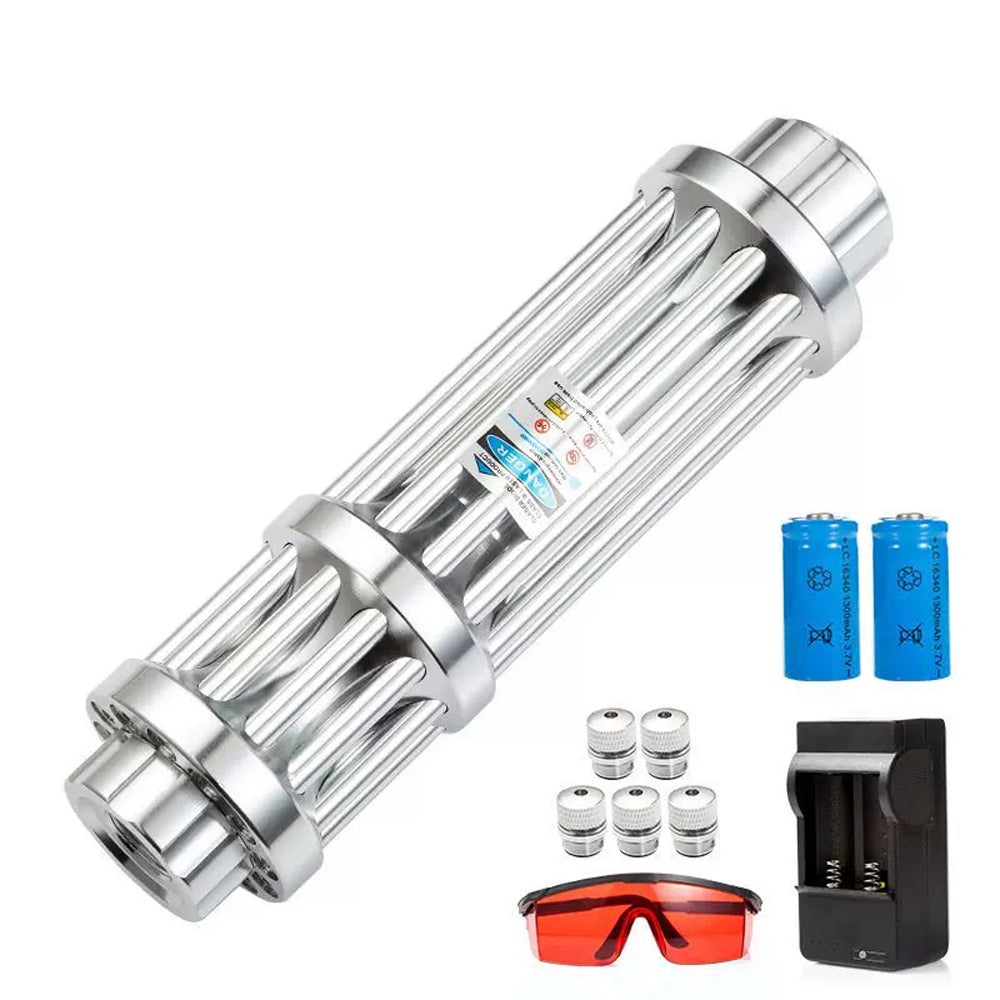 1W 450nm Blue Laser Pointer, Adjustable Focus Laser Torch, Portable Outdoor Laser Sight
