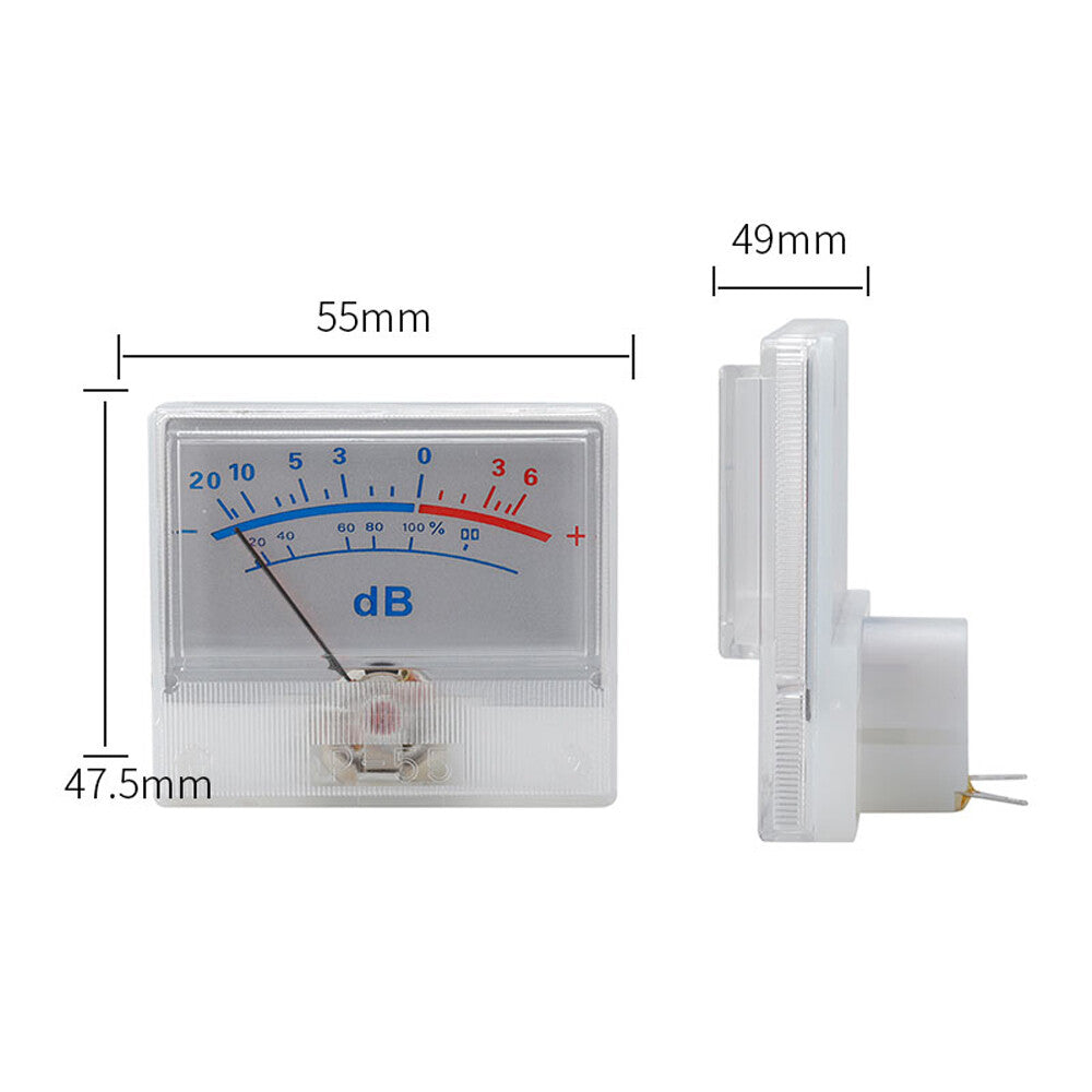 135uA 650 Ω Backless Optoelectronic Flat Meter Pointer Audio Volume VU Meter