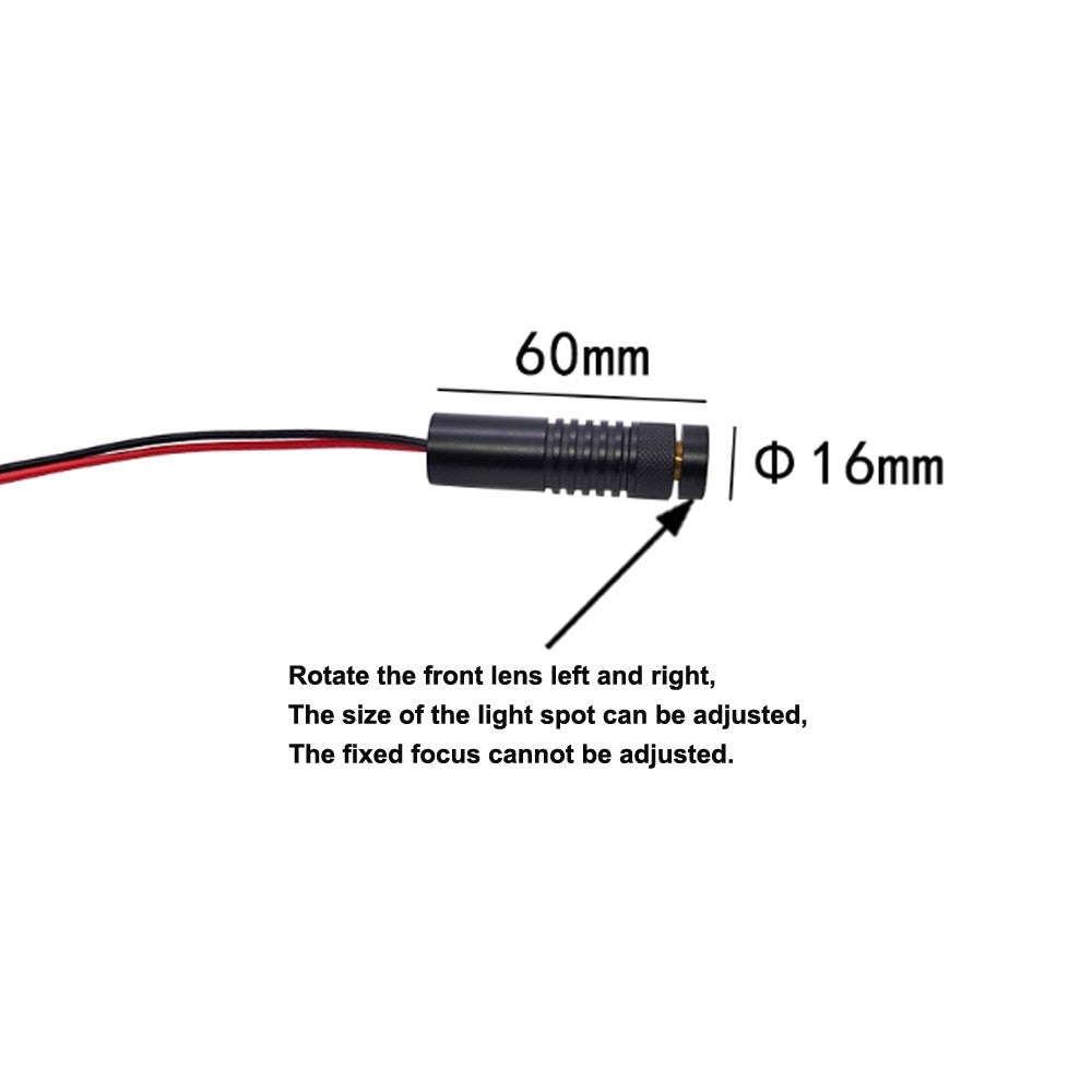 12V-24V Φ16X60mm 520nm 30mW-135mW Green Adjustable Dot Line Cross Laser Module