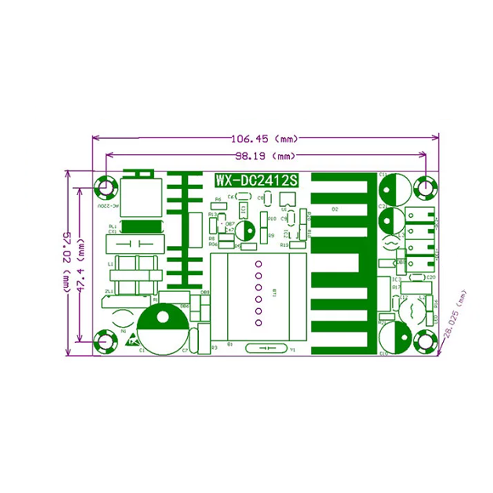 120W Dual Output Switch Power Supply Board | DC 24V 4A + DC12V 1A AC90-265V Dual Channel Power Module