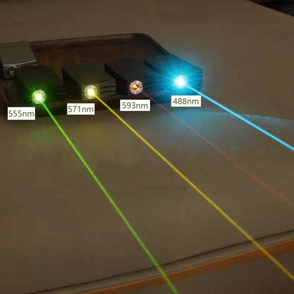 505nm 520nm 545nm 555nm 571nm 593nm 638nm 658nm Yellow Green Blue Laser Module