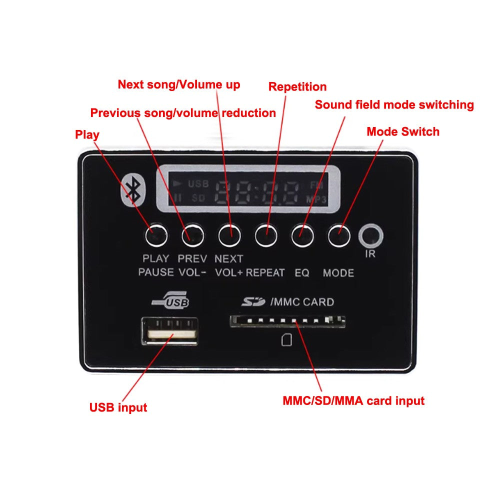 USB FM Radio MP3 Decoder Board Car MP3 Player Integrated Remote Control Board
