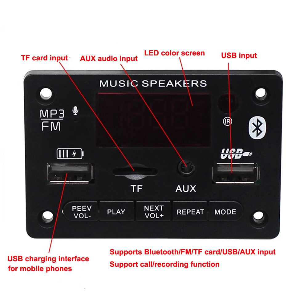 2x40W Lossless Bluetooth Decoder Board with Power Amplifier Stereo DIY Audio Box Modification Module