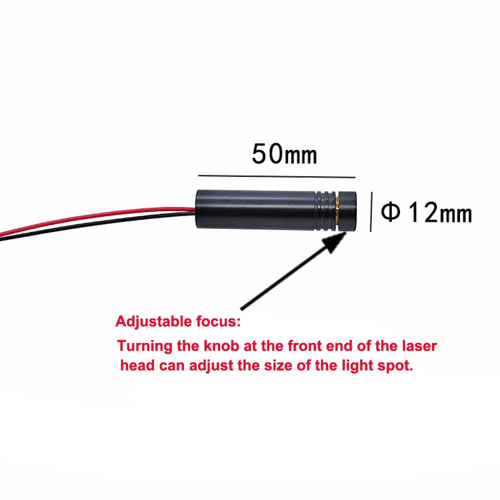 520nm 30-135mW Φ12mm 9-25V Dot Green Light Adjustable Focus Laser Module Locator
