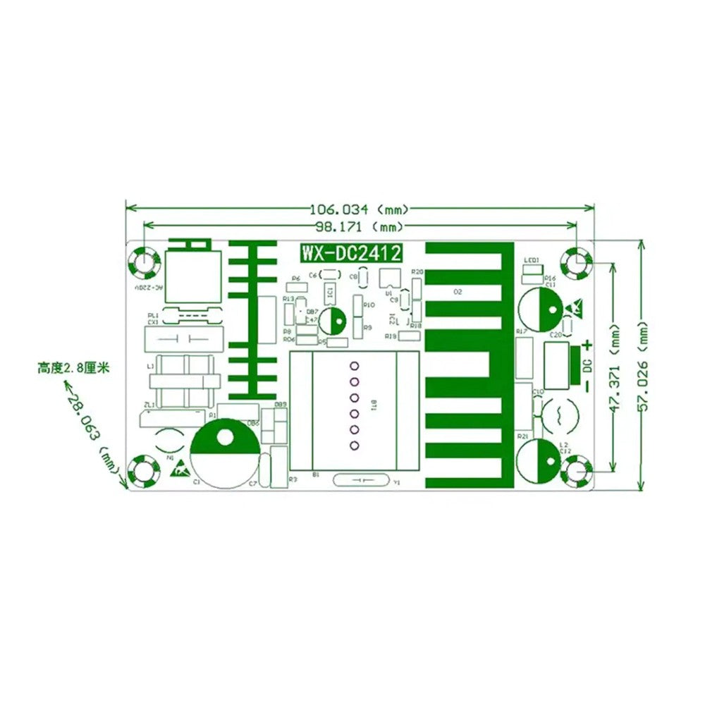 100W 12V 8A AC to DC Switching Power Supply Bare Board | AC-DC Power Switch Module