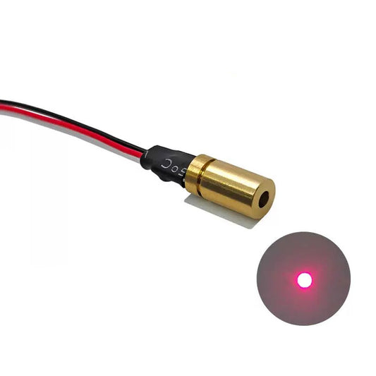 6×12mm 650nm Red Dot Laser Module | 0.4mW 1mW 5mW 10mW Industrial Laser Emitter for Dot Positioning & Alignment