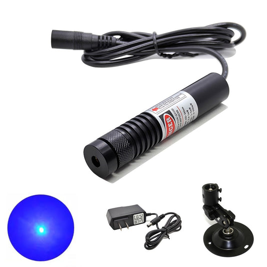 450nm 200mW Dot Blue Light Adjustable Laser Module Locator+Power Supply+Holder