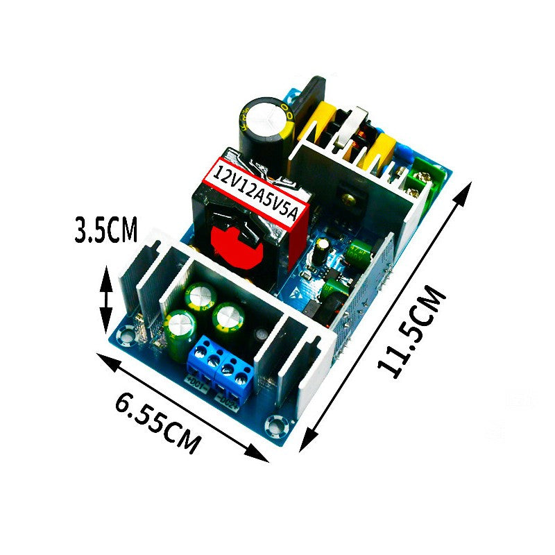 AC-DC Isolated Dual Channel Power Board Module 12V12A/5V5A Switching Supply