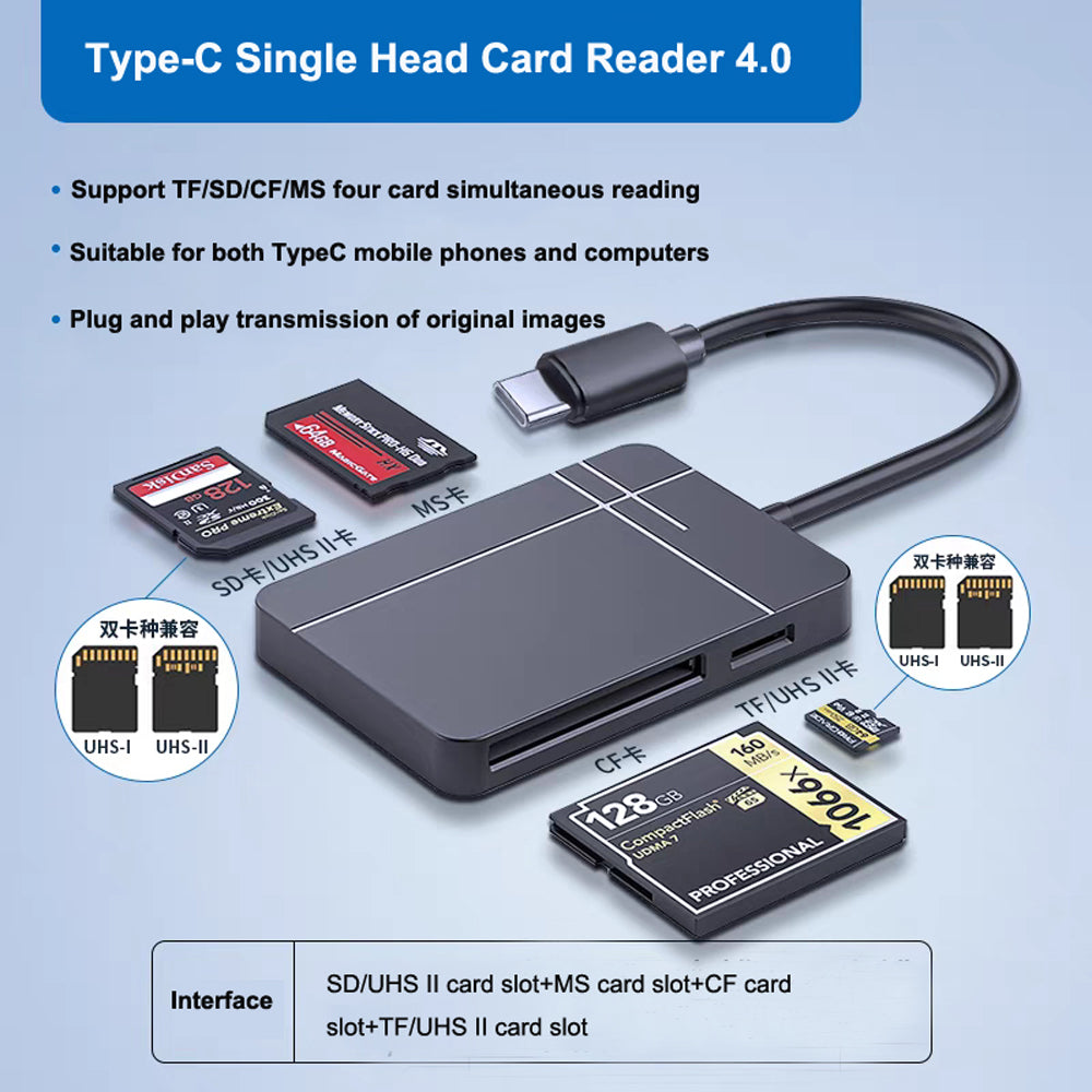 Multi functional Integrated Computer XD Card Reader Suitable for Olympus/iPhone OTG Converter CCD/SD/TF/MS Card