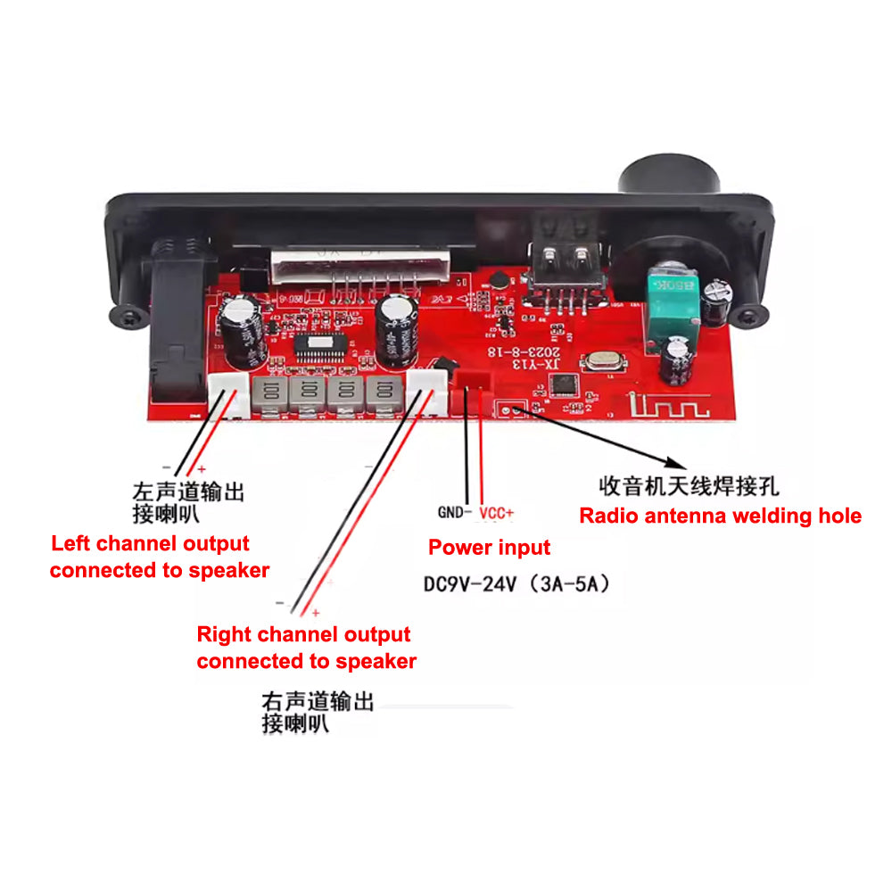 Car Digital LED Display MP3 APE USB TF FM Decoder Board Wireless Audio Module